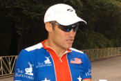 Paul Martin in New York City getting ready for a race.
