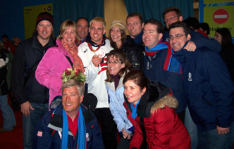 The Hartford's Honorary Captains with U.S. Sled Hockey Bronze Medal winner Andy Yohe.