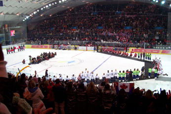 The Sled Hockey medal ceremony