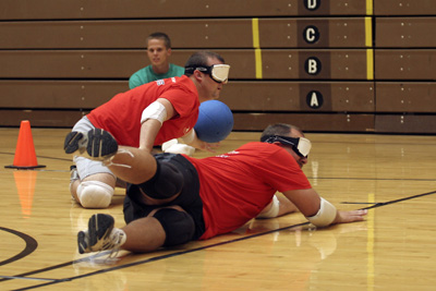 A beautiful save during a match of Goalball