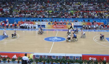 The US Men's Wheelchair Basketball Team takes on Israel.