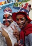 US Fans pose with Chinese.