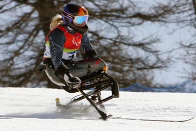 Stephani Victor competing at the Torino Games